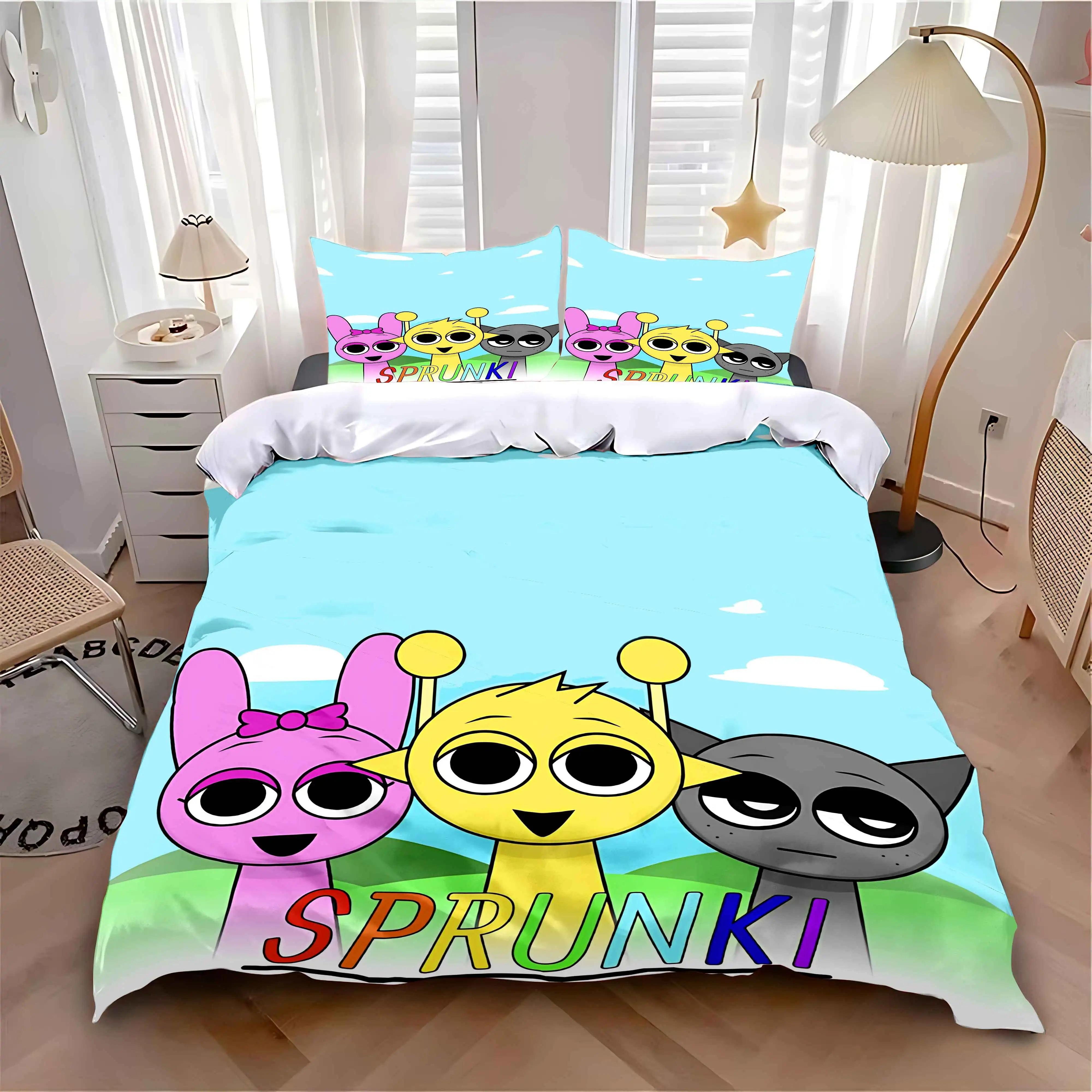 

Comforter S-Sprunkis Bedding Set Adult Boy Girl Bedroom Decoration Children Gift Single Double Large Size Comforter (quilt)-EU Single(135*200cm)3pcs