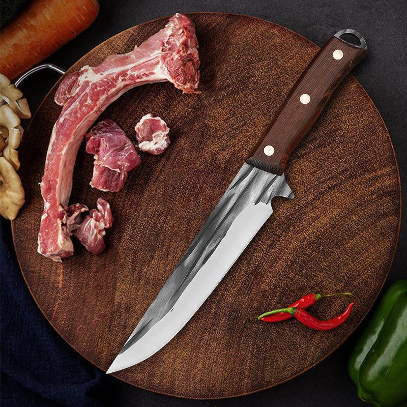 Coltello per disossare da cucina forgiato fatto a mano Coltello da pesca portatile per barbecue Mannaia per carne affilata Taglierina per verdure
