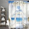 Seaside Wedding Scene Floral Shower Curtain, Bathroom Decorative Shower Curtain, Waterproof Shower Curtain with Hooks