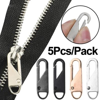 1/5Pcs Universal Zippers Puller Detachable Metal Repair Zipper Head DIY Sewing Craft Kits Bags Backpack Jacket Zipper Pull Tab