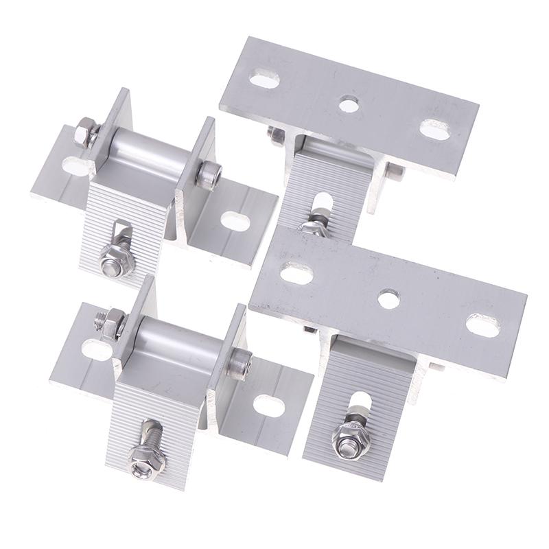 4Pcs Solar Panel Rotatable Elevation With Angle Bracket Roof Mounting Attachment Solar Panel Brackets Tilt Mounting Rail Support