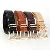 Minimalist Womens Leather Belt With Gold Buckle For Dress And Jeans Wear