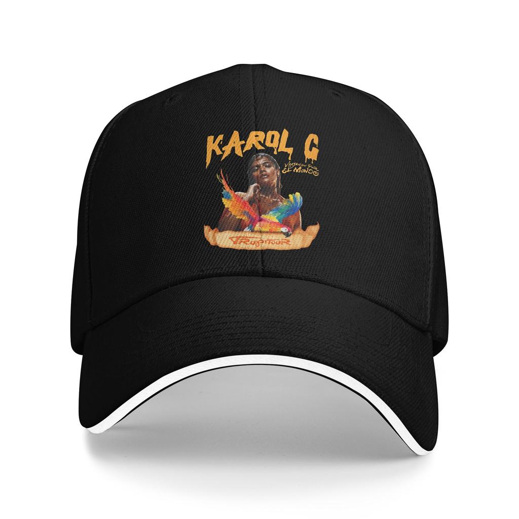 Karol G Viajando Por El Mundo Tropitour Baseball Caps Fashion  Sandwich Hats Unisex Adjustable Dad Hat Running Golf