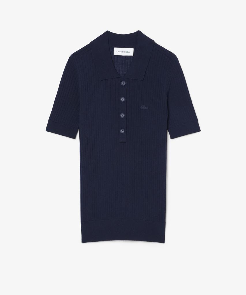 LACOSTE Women'S Fine Merino Wool Sweater Polo Shirt Af9984-56G 166