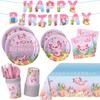 New Marine Animal Salamander Paper Plate Tissue Party Tableware Decoration Supplies Children's Cartoon Birthday Decoration Set