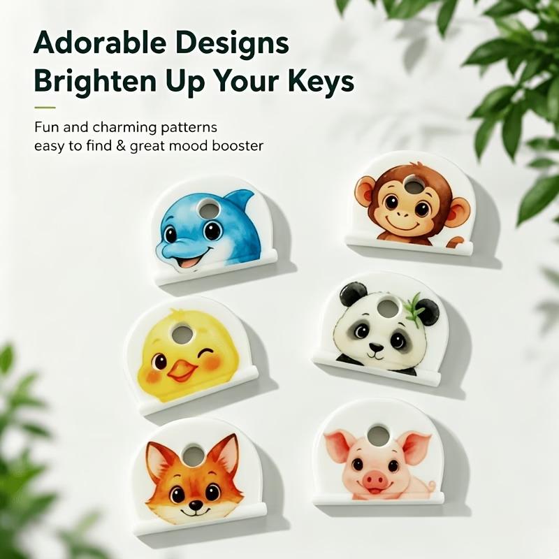 6Pcs/12Pcs Flexible Silicone Anti Slip Key Caps Cover Set Soft Protectors Colorful Key Identifier For Home Car Office Keys