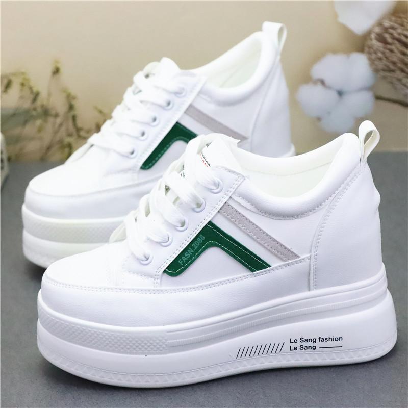 Fashion 10CM Platform Wedge Sneakers Chunky Shoes Genuine Leather for Women Summer Shoes Spring Autumn Walking Sneakers Fashion