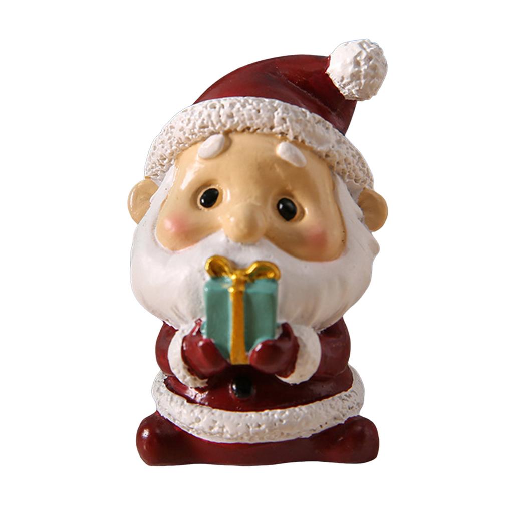 Personalized Resin Christmas Ornament Creative Mini Xmas Tree Santa Snowman Figurines Suitable for School Shop