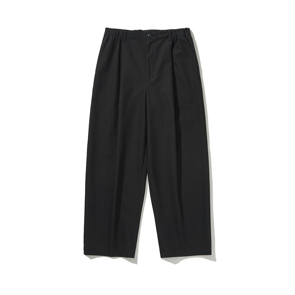 HISHANDER One Pleats Wide Easy Pants Black