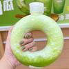 Sticlă de Apă Drăguță cu Gogoașă pentru Copii, 500ML, Etanșă, Pahar de Călătorie cu Inel de Mâner, Anti-Cădere, Sticlă Transparentă pentru Băut