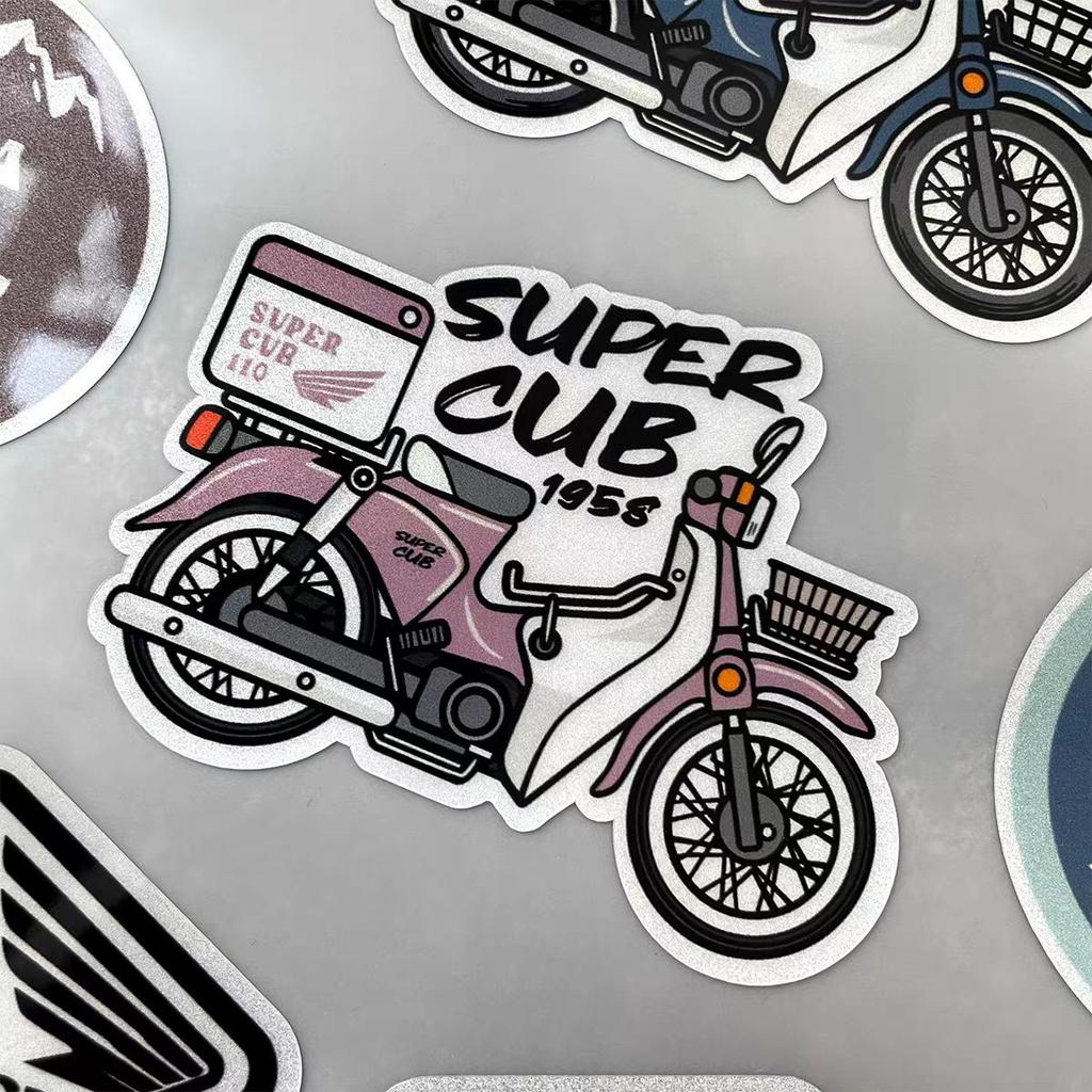 Suitable for Motorcycle Decoration Stickers Reflective Waterproof Helmet Racing Decals HRC Accessories Sponsor Stickers