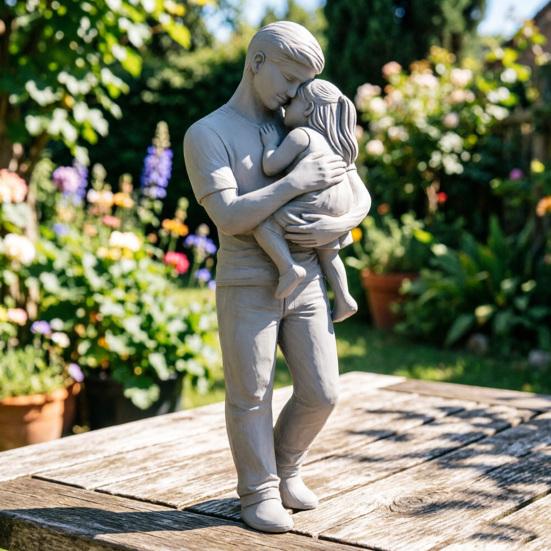 Father And Daughter Figurine 3D Printed Dad Holding Kid Statue Father's Day Birthday Gifts from Daughter