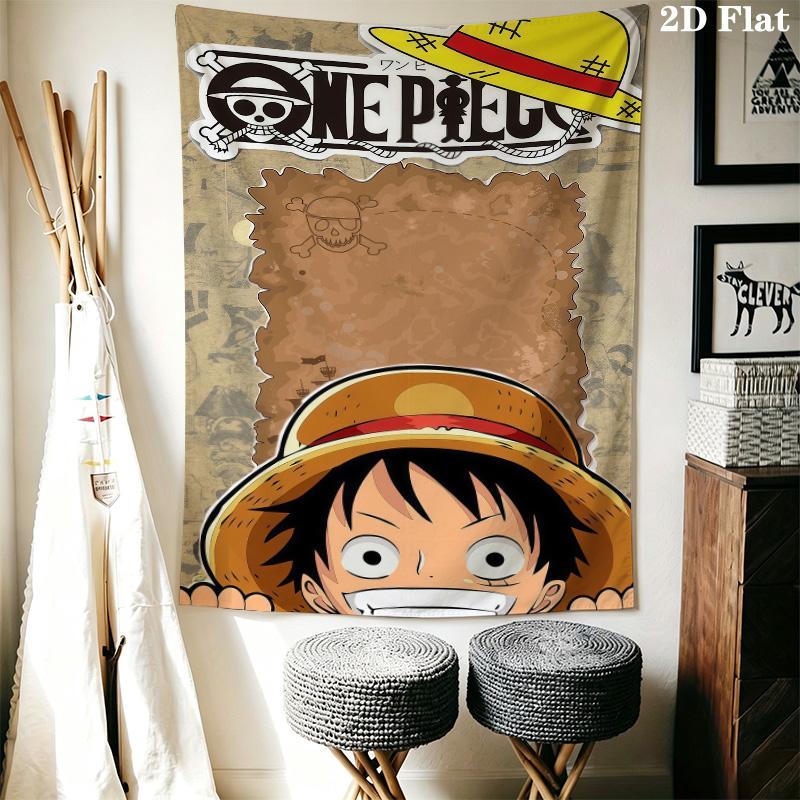 Tapeçaria de Parede Monkey D Luffy de One Piece Pendurado Estético na Parede Manta de Tecido Impresso Tapeçarias Decorativas Para Quarto Sala de Estar Decoração de Casa