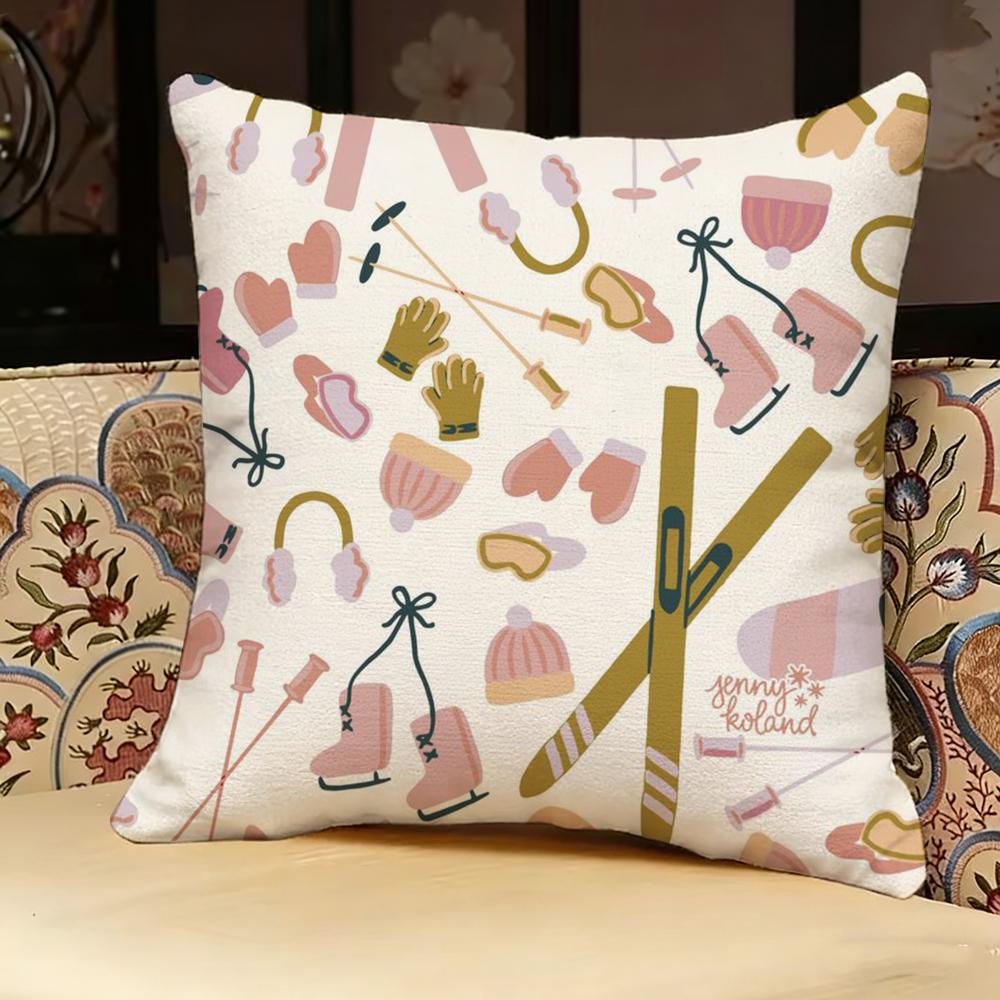 Ski Resort Prop Pillow Case Pillowcase, Double-sided Printed, Sofa Cushion, Bedroom Headboard Pillow