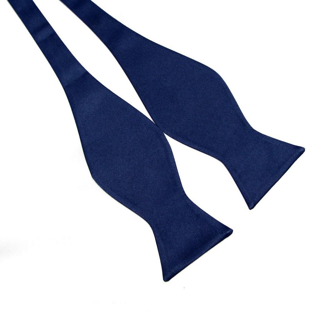 Papillon da Uomo in Raso di Seta Regolabile Autocravatta Tinta Unita Vintage Papillon Uomo Classico Affari Matrimonio Festa Cravatte Fiocco Regalo colore blu navy