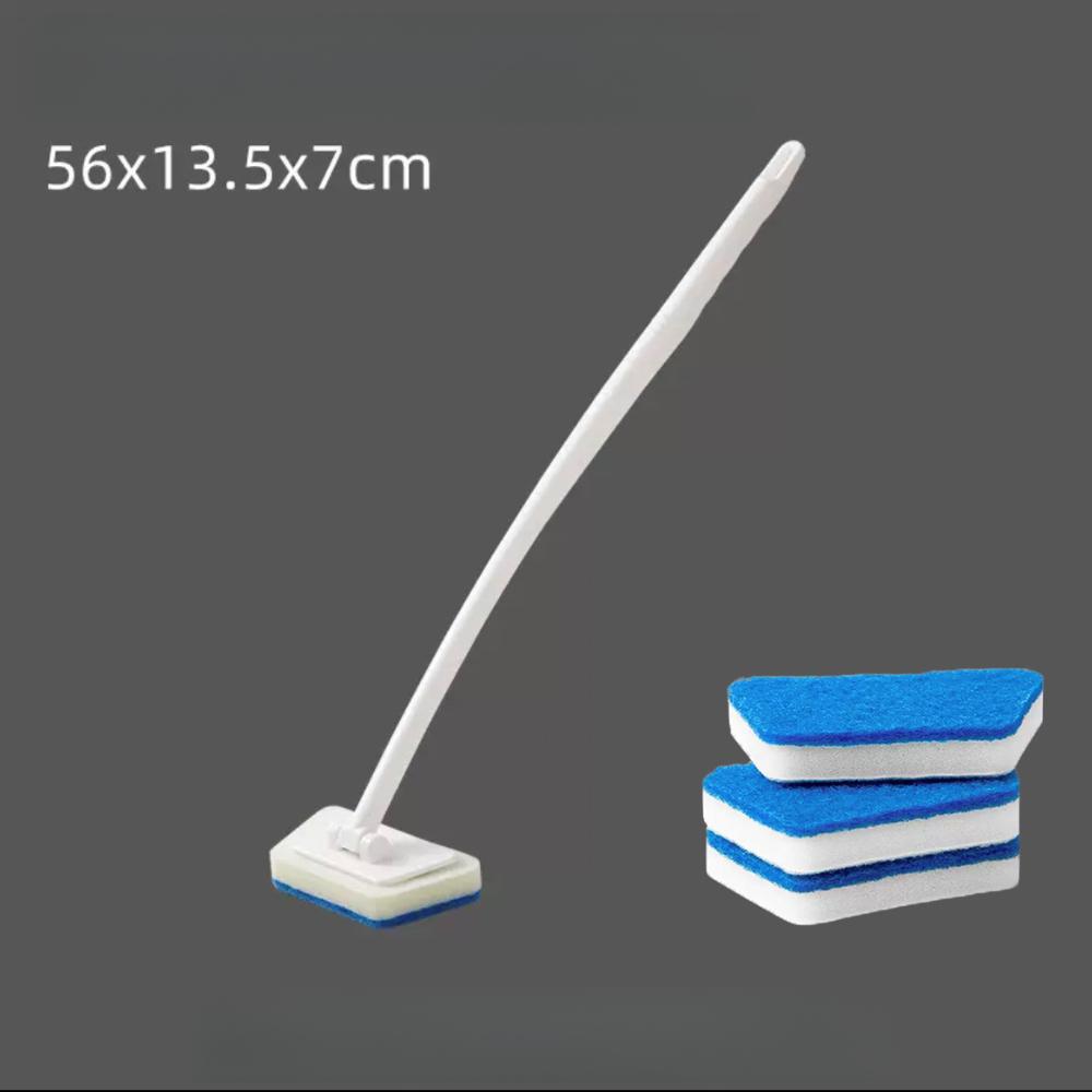 Long Handle Multi-functional Bathroom Cleaning Brush with Replaceable Head for Bathtub, Tiles, Windows, Glass - Sponge Brush