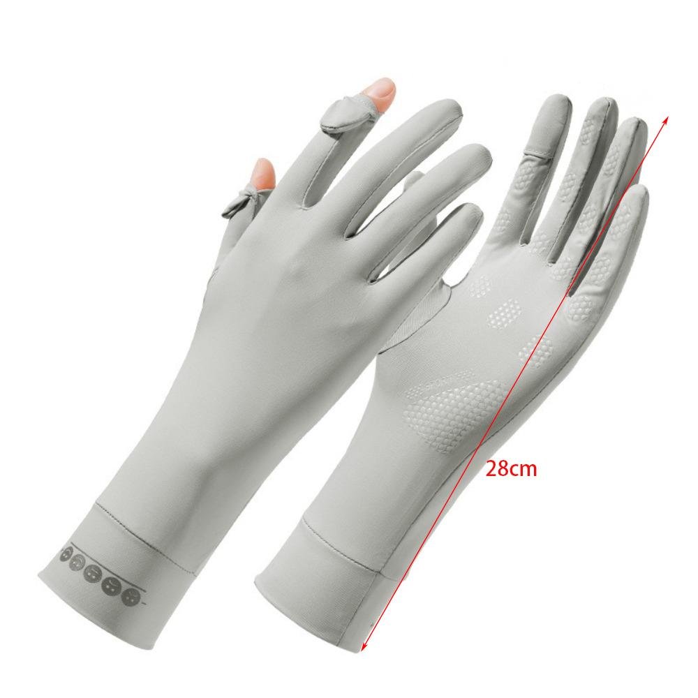 Flip Finger Ice Silk Gloves Touch Screen Riding Driving Gloves New Driving Mittens  Summer