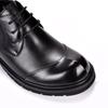Spring & Autumn Men's Round Toe Cowhide Lace-Up Leather Shoes - Trendy Business Casual Formal Footwear