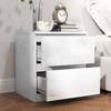 Nightstand With 2 Drawers Bedside Table For Bedroom Living Room 40x34x45 Cm Glossy White
