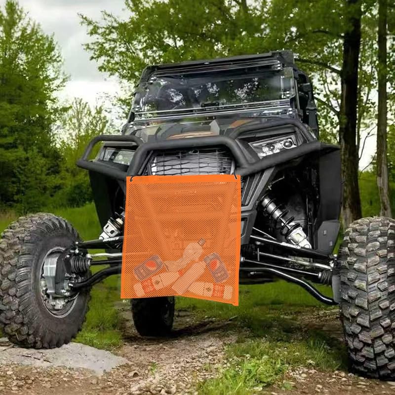2 Pcs UTV ATV Mesh Trash Bag - 23 (H) * 19 (W) - PVC Mesh Organizer Car Trash Can Bag UTV Accessories - Compatible With Polaris RZR,