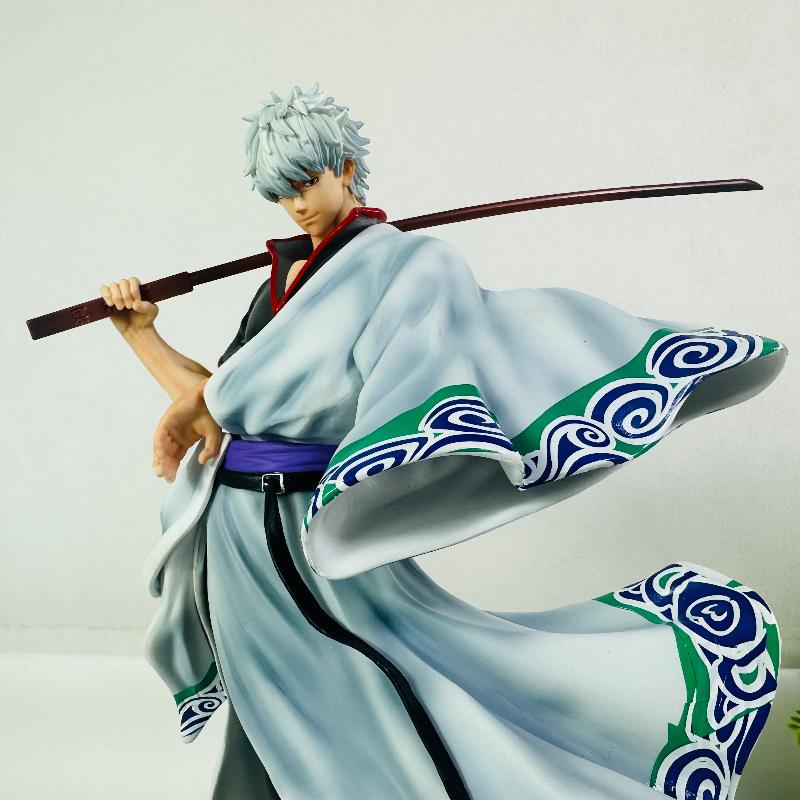30cm Gintama Sakata Gintoki 2.0 Upgrade Gk Action Figure Anime Statue Collectible Figurine Desk Decoration Toy High Quality Gift For Fans