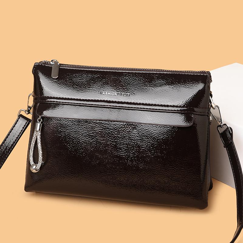 

Genuine Brand Oil wax Leather Shoulder Bag Women Fashion Tote Bags Female Solid Color Purse Simple Design Handbag Commuting Sac 16cm 10cm 19cm