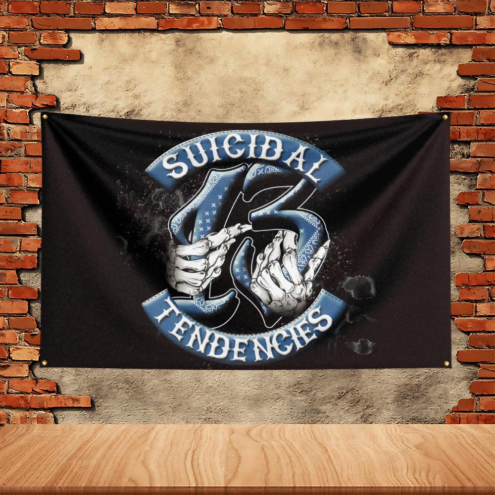 Suicidal Tendency Band Party Flag Polyester Printed Flag Banner Tapestry for Garden Garage Decoration Concert Flag