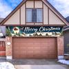Santa Pattern Home Garden Outdoor Decoration Supplies 250*45cm Christmas Banner Background Patio Scene Layout Props Party Decors