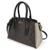 Used COACH Shoulder Bag F50054 Signature leather Dark brown black 2WAY