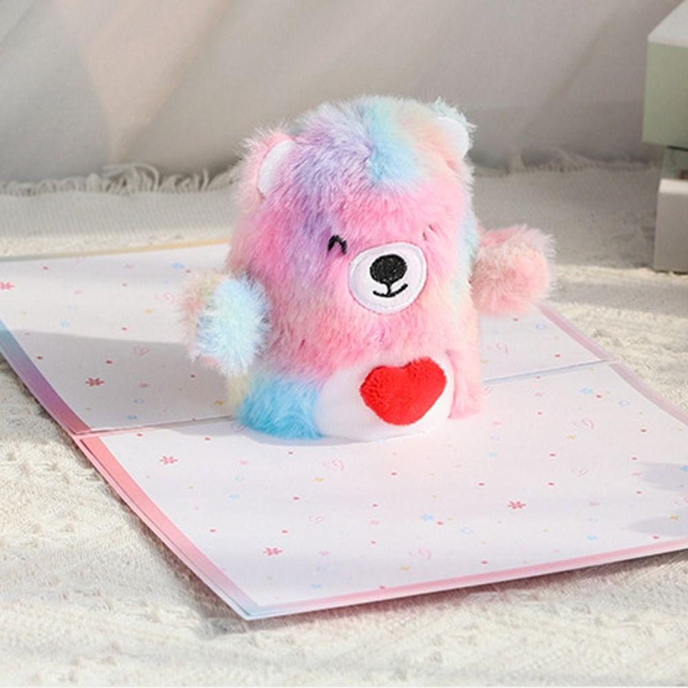 

Бумажная складная открытка на день рождения, подарок на день рождения Plush Bear