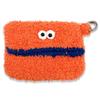 Bolsa de Tecido Mascote de Lã com Borda de Macarrão, Chaveiro de Monstro Fofo, Armazenamento, Organizador de Pequenos Itens, Item Coreano, Feito à Mão (laranja)