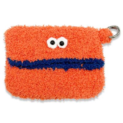 Bolsa de Tecido Mascote de Lã com Borda de Macarrão, Chaveiro de Monstro Fofo, Armazenamento, Organizador de Pequenos Itens, Item Coreano, Feito à Mão (laranja)