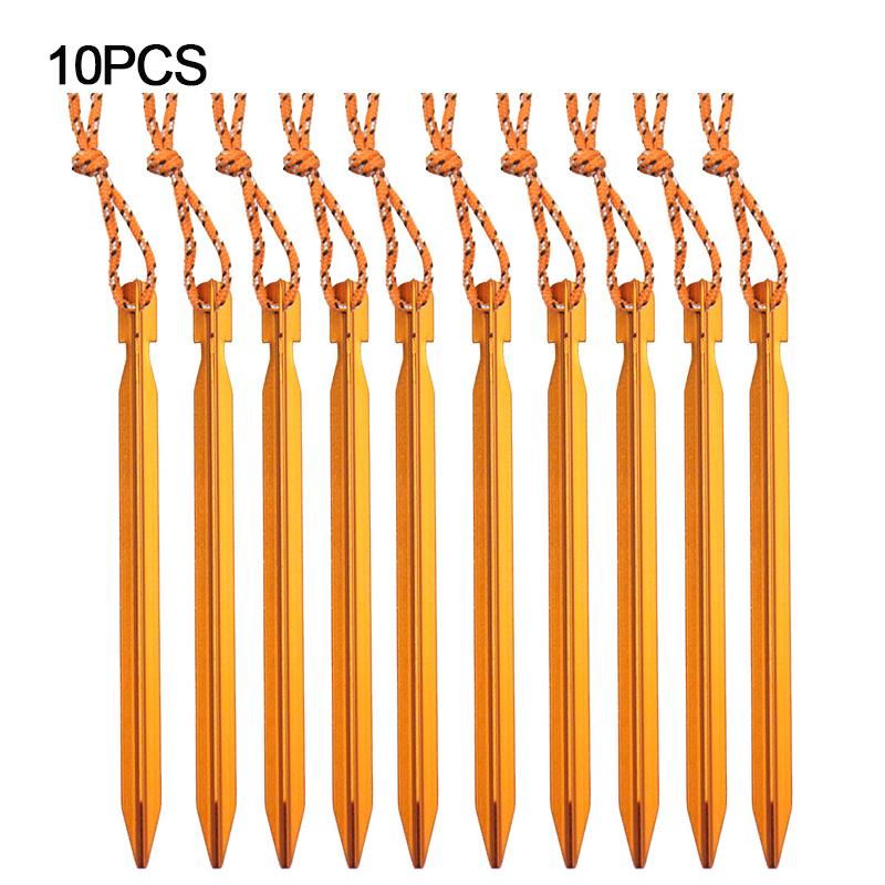 18cm Zeltheringe Aluminium Zeltpfahl Bodennägel mit reflektierendem Seil Outdoor Camping Wanderausrüstung Zeltzubehör