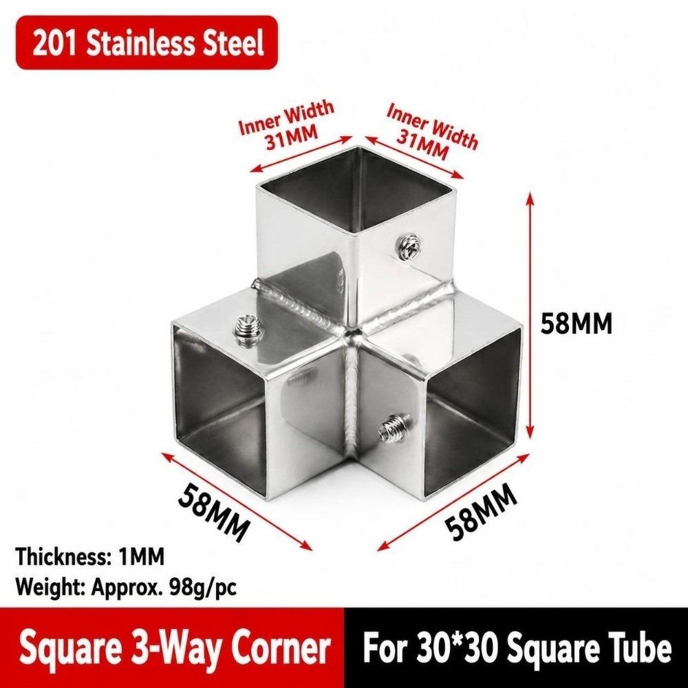 20mm 30mm Square Tube Connector Two/Three/Four/Five-Way Right Angle Tube Coupling Connector Heavy Duty Quick Connect
