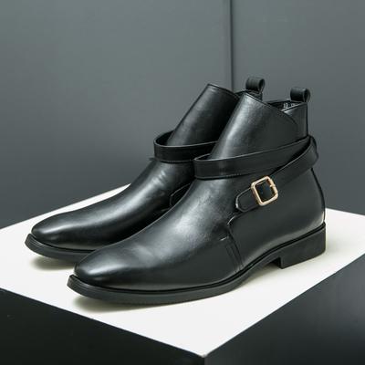 New Italy Style Leather Boots Fashion Mid-Calf Boots Ankle Boots Men's Boot Luxury Designer Shoes Point Toe Office Shoes Genuine