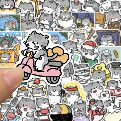 60PCS Cat Stickers Cute Cartoon Kawaii Cats Vinyl Sticker Waterproof Decals Water Bottles Laptop Luggage Computer Scrapbooking