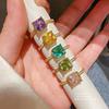 Minimalist 18k Goldplated Zircon Square Ring For Womens Casual And Office Wear