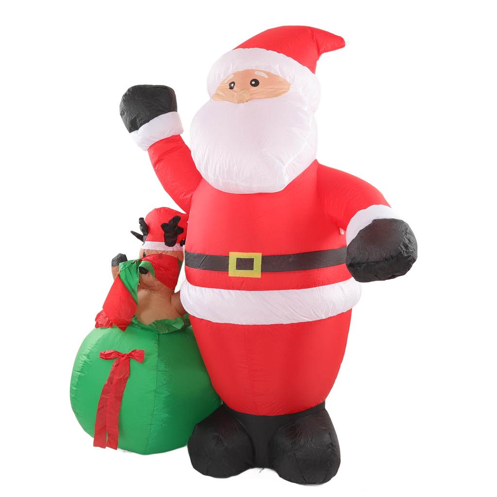 Inflatable Santa Elk Built in LED Weatherproof Fade Resistant Inflatable Christmas Decoration for