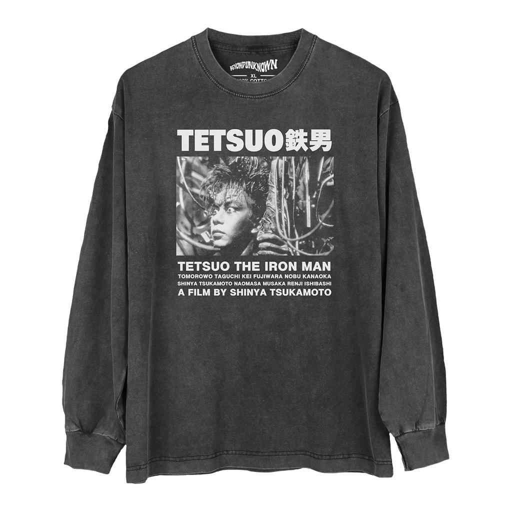 Tetsuo TShirt The Iron Man Japanese Movie Crazy Thunder Road Bullet Ballet Burst City Washed Cotton Mens Clothing Loose Shirts