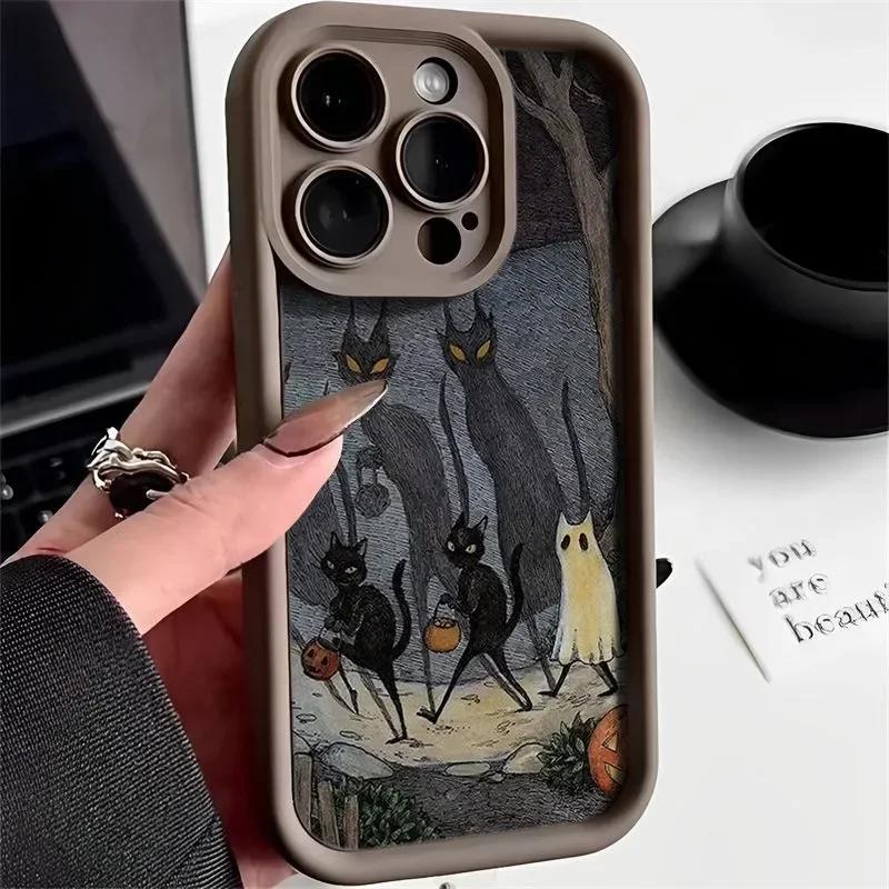 Dark Funny Monster Cat Fox Creative Phone Case For iPhone 17 16 15 14 13 11 12 Pro Max 7 8 Plus X XS XR Shockproof Back Cover
