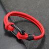 Hiphopový pánský nerezový náramek s odnímatelnou přezkou Námořnický omotaný náramek Dvouvrstvý náramek na ruku na kolo Armband Herren