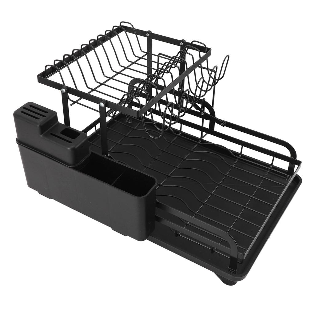Dish Drying Rack Folding 2 Tier Multipurpose Easy Storage Dish Dryer Rack for Kitchen Countertop