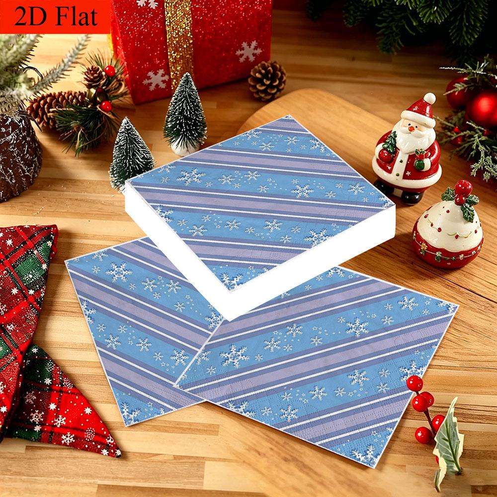 20pcs Disposable Napkins with Snowflake Pattern Print for Wedding,Parties,and Daily Use for Thanksgiving Fall Christmas Table Decoration