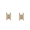 S925 Silver Needle Micro-Paved Zircon "H" Stud Earrings for Women