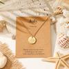 December Floral Pendant Necklace Exquisite Engraved Golden Circular Coins In Minimalist Layered Chain Jewelry Gift for Women