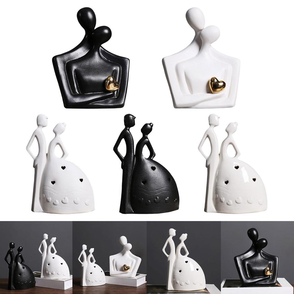 Abstract Couple Figurine Couple Ornament Crafts Passionate Nordic Ceramic Couple