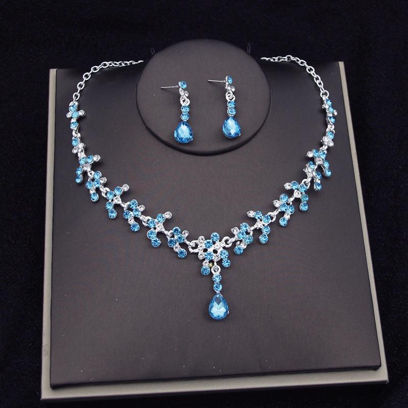 Princess Bridal Jewelry Sets Bride Tiara Crown Earring Set Necklace for Women Birthday Party Wedding Jewelry Sets Accessories