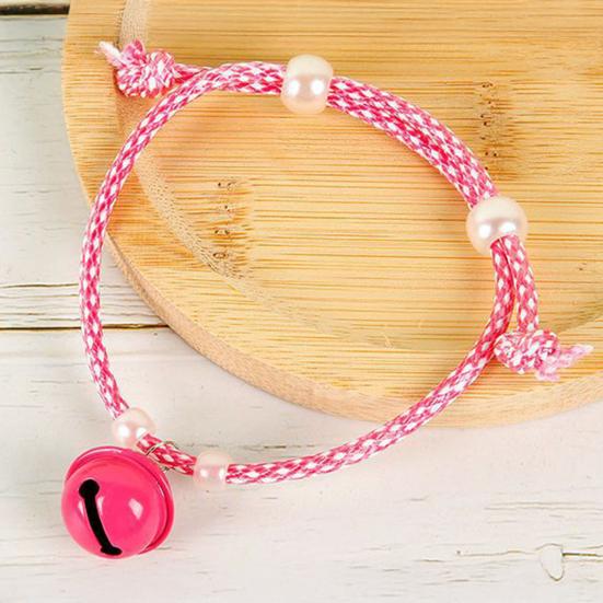 Cat Collar with Bell Slip-On Design No Buckle Adjustable Pet Collar Braided Rope Dog Collar for Puppy Kitten Small Dogs Cats