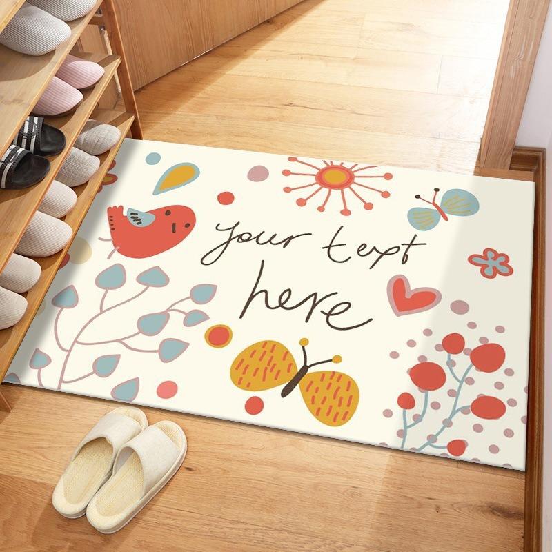 Cute Cartoon Pattern Door Mat with Animals Flowers Designs Floor Mat for Home Entrance Decor Adding Playful Charm