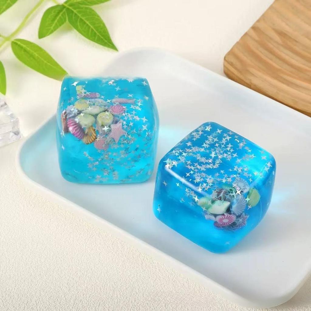 Ocean Style Square Squishy Toys,Pop Fidget Toys,Summer Multi Item Party Favor Gift Bag Creative Ocean Style Squishy Toys